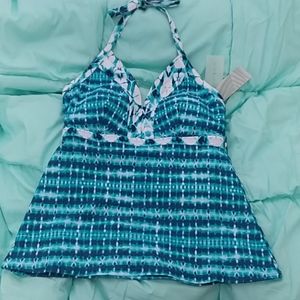 🏖 Costal Blue Swim Halter Top